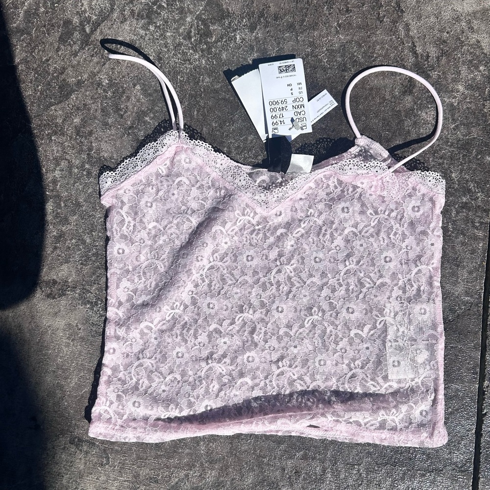 H&M Light Pink Lace Camisole